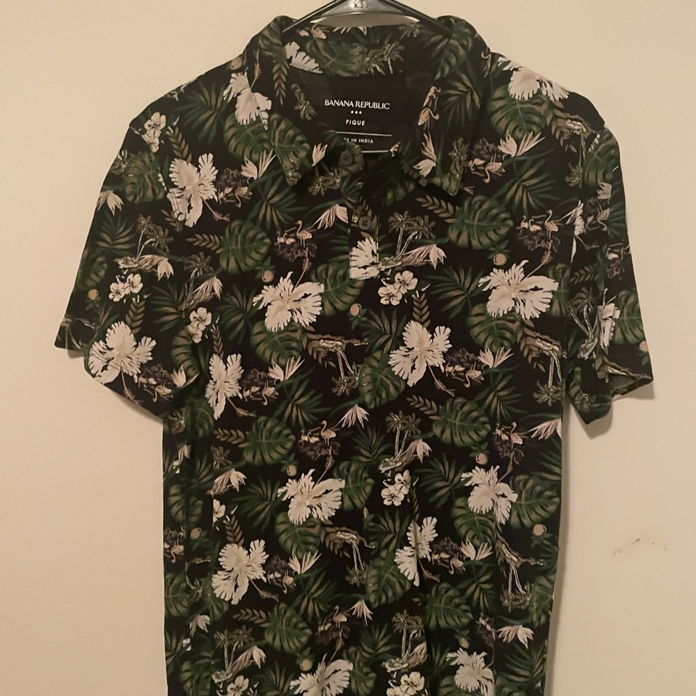Banana Republic Floral Polo Shirt